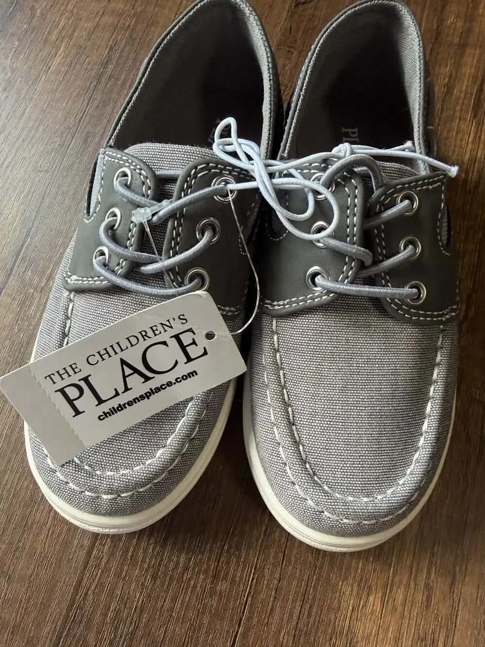 The Children's Place Boat Shoes Size 10 Grey Canvas